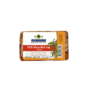 Akwaaba African Black Soap Bar (Carrot) 4oz
