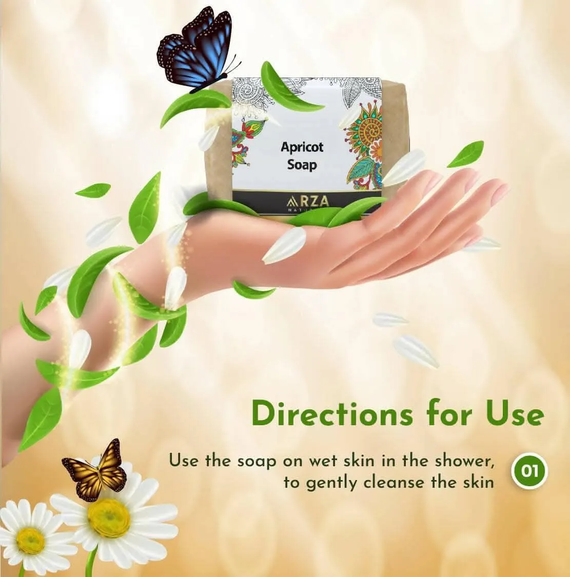 Apricot Soap with Apricot Almond Powder for Bright (75grams)