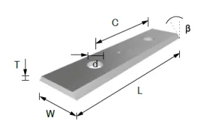 Carbide Insert Knives 50 x 12 x 1.5 Double Hole - Box of 10